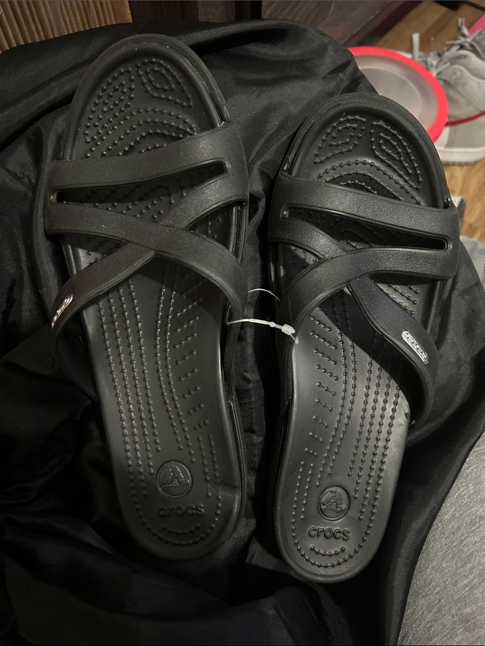 CROCS Women's Black Crisscross Slide Sandals